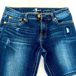7 For all mankind distressed cropped jeans